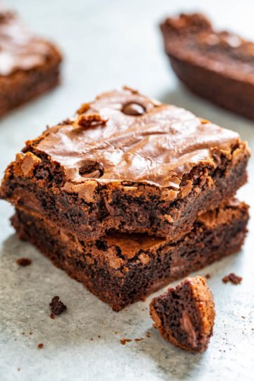 Fudgy Double Chocolate Chip Brownies - Averie Cooks