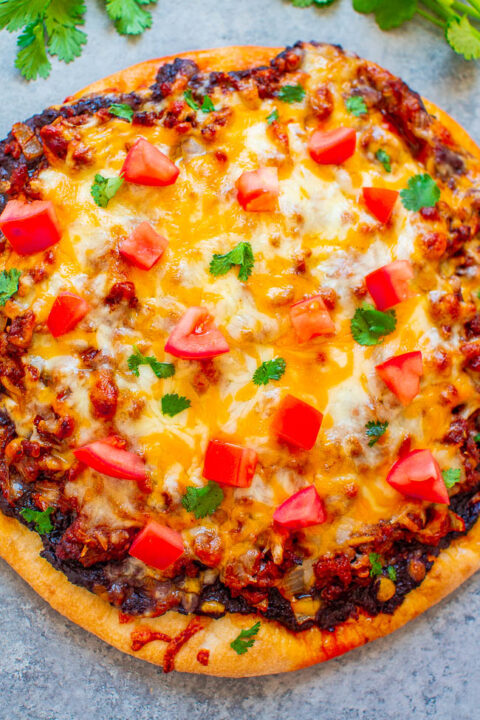 20 Minute Taco Pizza Recipe Averie Cooks