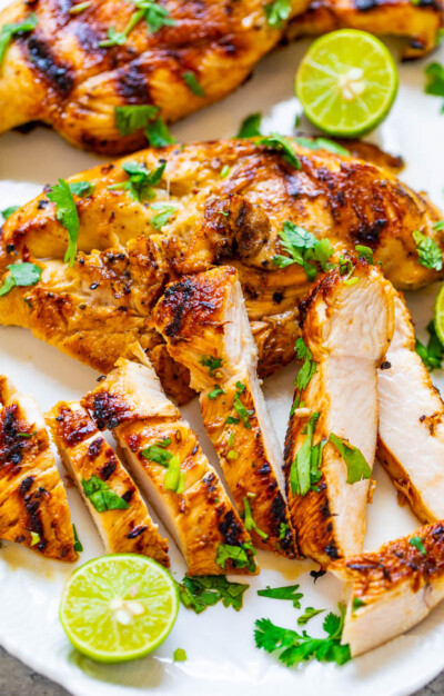 Grilled Lime Cilantro Chicken (+ Easy Marinade!) - Averie Cooks