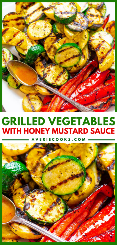The BEST Grilled Vegetables (with Honey Mustard Sauce!) - Averie Cooks