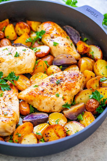 One-Pan Lemon Chicken and Potatoes - Averie Cooks