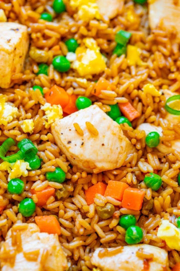 15-Minute Sheet Pan Fried Rice (with Chicken!) - Averie Cooks