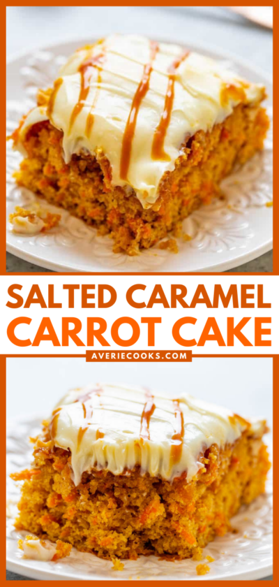 Easy Carrot Cake with Cake Mix (+ Caramel Sauce!) - Averie Cooks