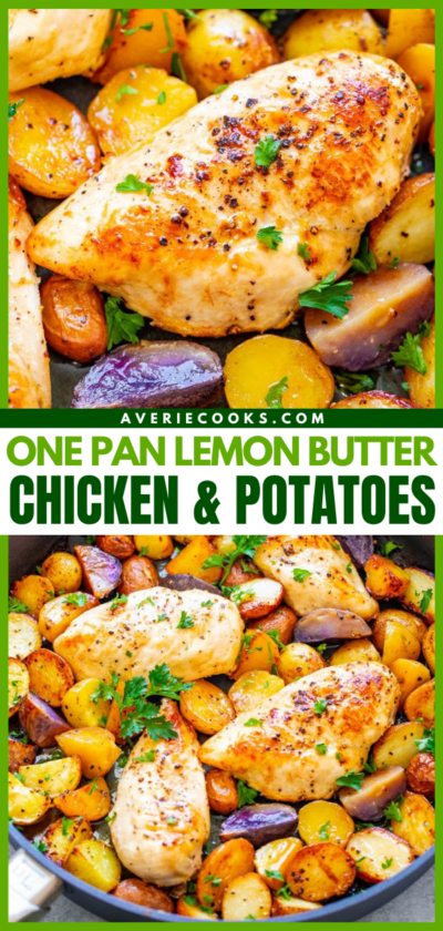 One-Pan Lemon Chicken and Potatoes - Averie Cooks