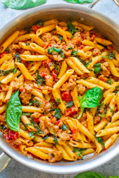 One-Pot Italian Sausage Pasta Recipe - Averie Cooks