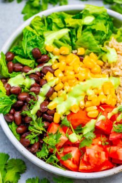 Healthier Vegetarian Burrito Bowl - Averie Cooks