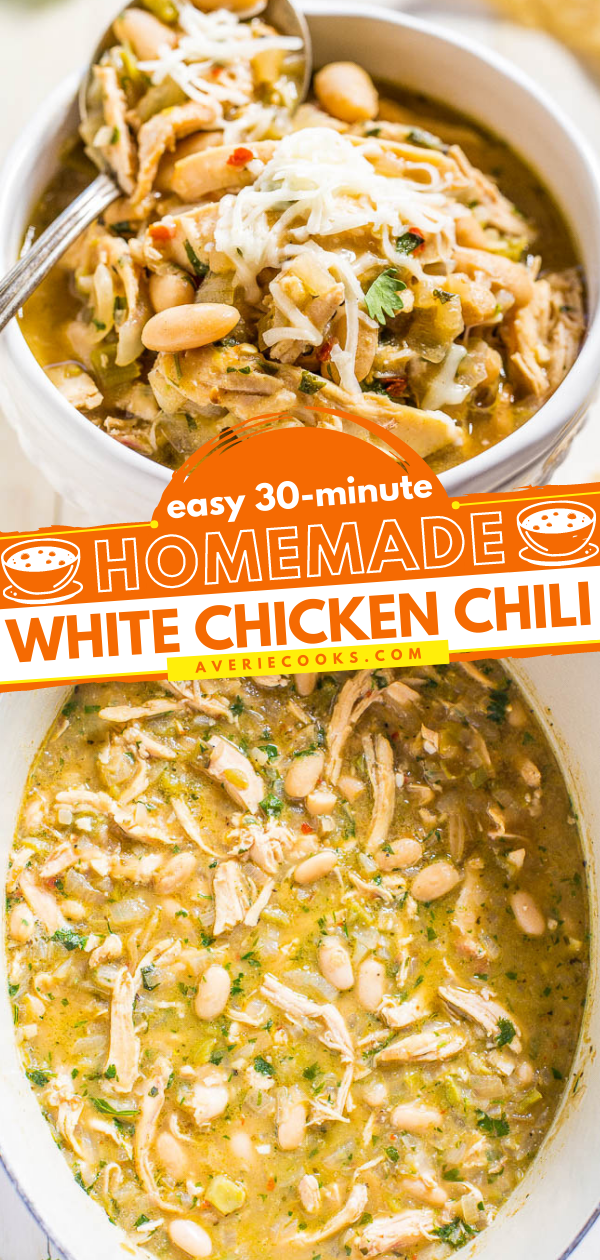 Easy 30-Minute Homemade White Chicken Chili - Averie Cooks