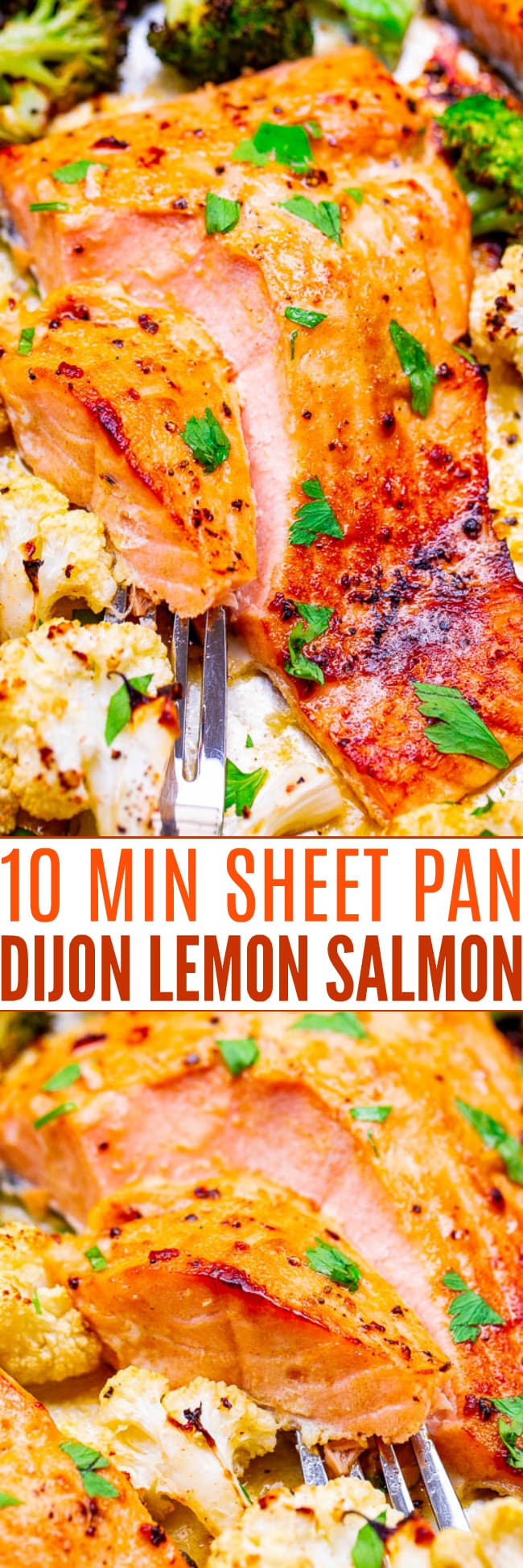 10-Minute Sheet Pan Dijon Salmon and Vegetables - Averie Cooks