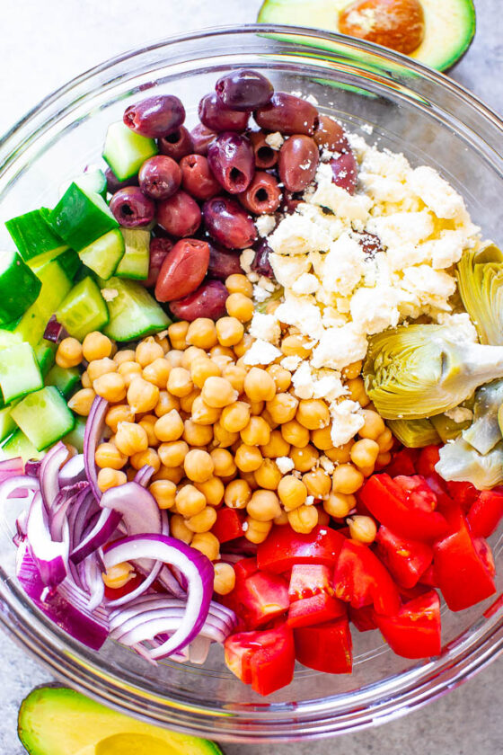 Loaded Greek Salad Recipe (+ Homemade Dressing) - Averie Cooks