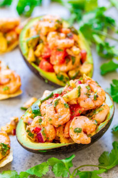 Mexican Shrimp Stuffed Avocados - Averie Cooks