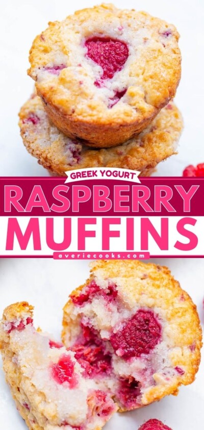 Greek Yogurt Raspberry Muffins - Averie Cooks