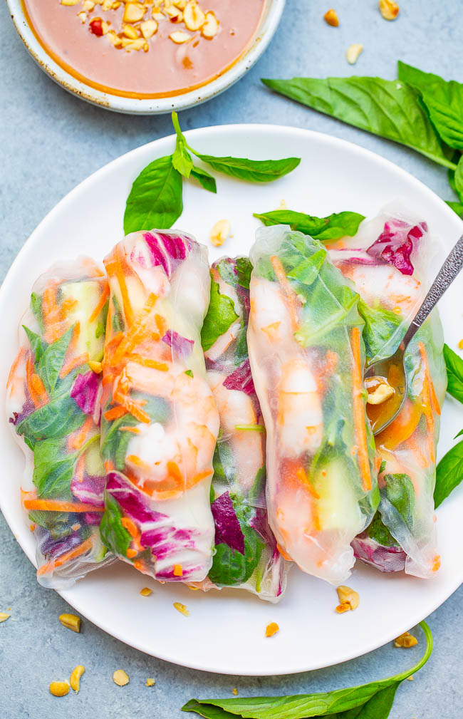 Vietnamese Shrimp Spring Rolls With Peanut Sauce