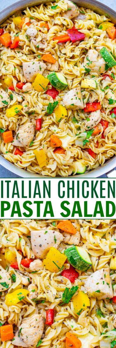 Easy Italian Chicken Pasta Salad - Averie Cooks