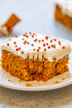 Moist Pumpkin Bars with Cream Cheese Frosting (Well Spiced!) - Averie Cooks