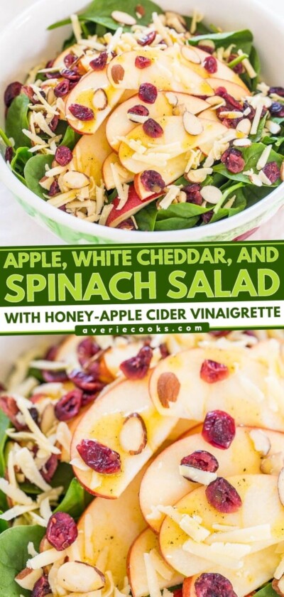 Simple Spinach Apple Salad - Averie Cooks