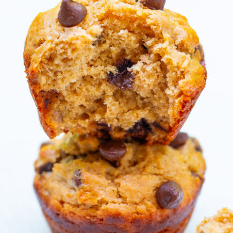 Peanut Butter Banana Chocolate Chip Muffins image