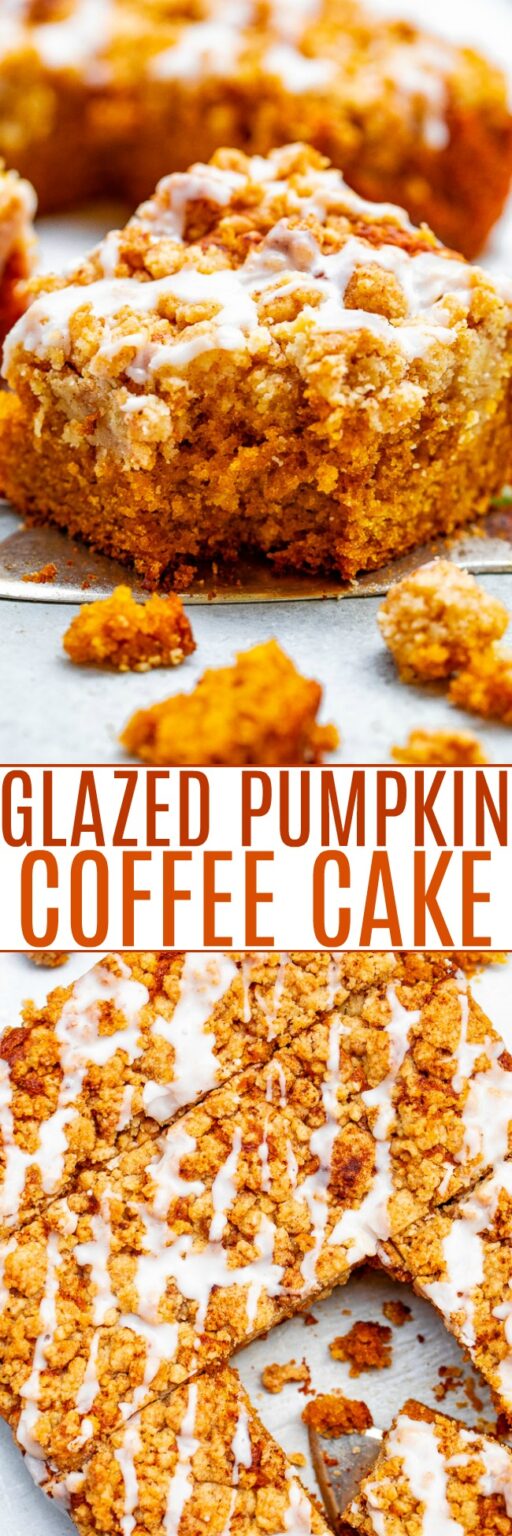 Spiced Pumpkin Streusel Coffee Cake (+ Glaze!) - Averie Cooks