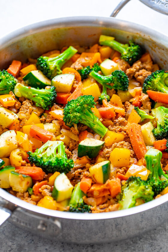 Healthy Ground Turkey Stir-Fry - Averie Cooks