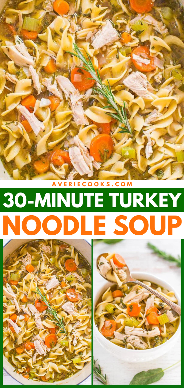 30 Minute Leftover Turkey Noodle Soup - 80