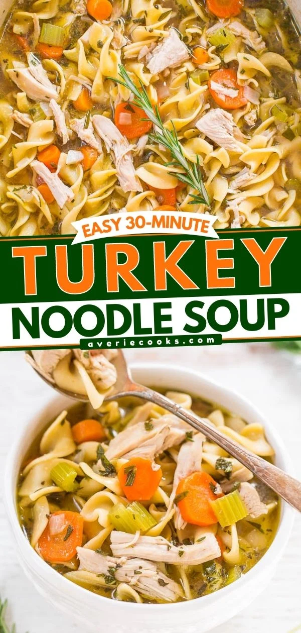 30 Minute Leftover Turkey Noodle Soup - 5