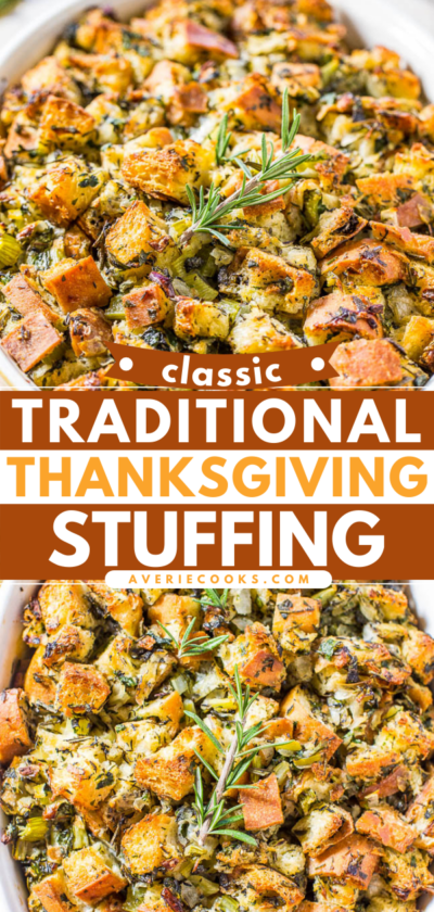The BEST Traditional Stuffing Recipe (Easy & No Frills) - Averie Cooks