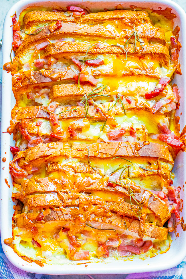 Savory French Toast Bake (with Bacon & Cheese!) - Averie Cooks