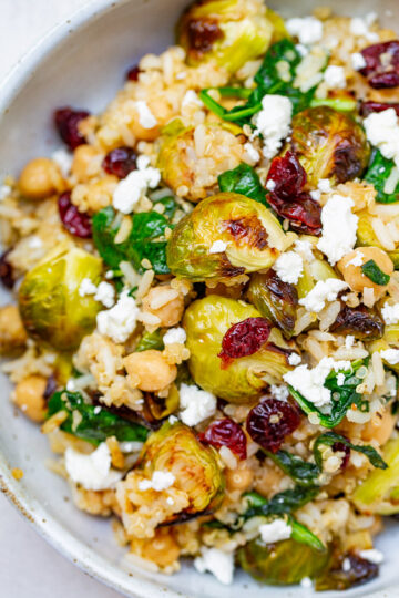 Hearty Roasted Brussels Sprouts Salad - Averie Cooks