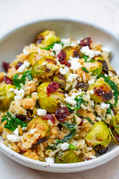 Hearty Roasted Brussels Sprouts Salad - Averie Cooks