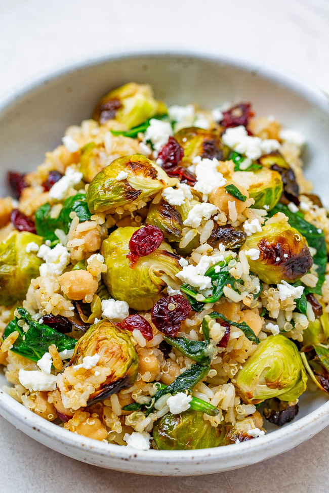 Hearty Roasted Brussels Sprouts Salad - Averie Cooks