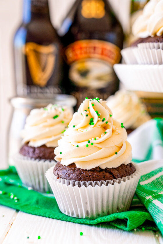 Chocolate Guinness Cupcakes (+ Baileys Frosting) - Averie Cooks