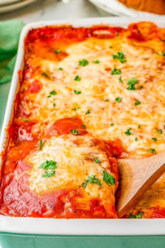 Cheesy Ravioli Lasagna - Averie Cooks