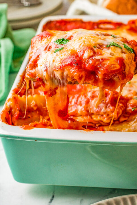 Cheesy Ravioli Lasagna - Averie Cooks