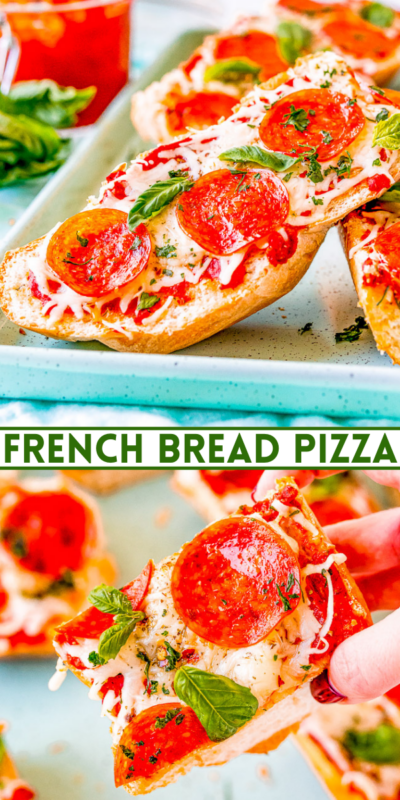 Homemade French Bread Pizza Recipe - Averie Cooks