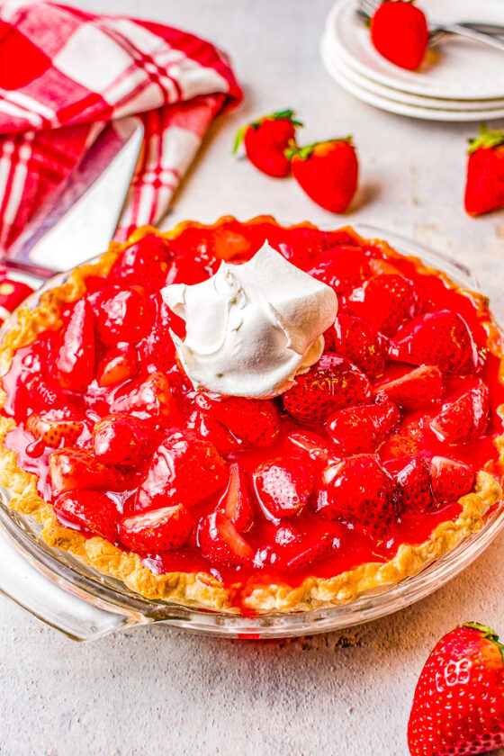 Glazed Strawberry Jell-O Pie - Averie Cooks