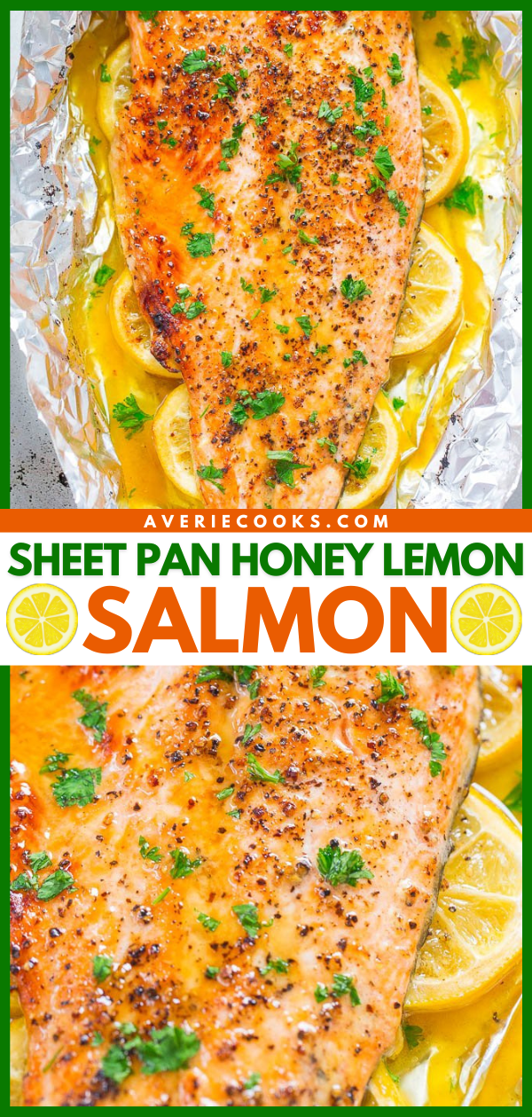Honey Lemon Salmon (Sheet Pan Salmon Recipe) - Averie Cooks