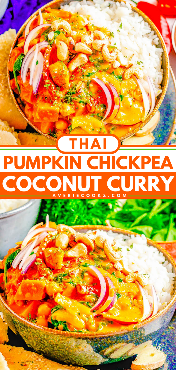 Thai Pumpkin Curry with Chickpeas - Averie Cooks