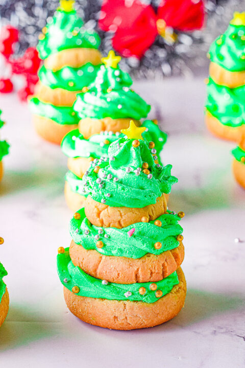 Stacked Christmas Tree Sugar Cookies - Averie Cooks