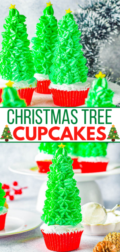 Christmas Tree Cupcakes - Averie Cooks