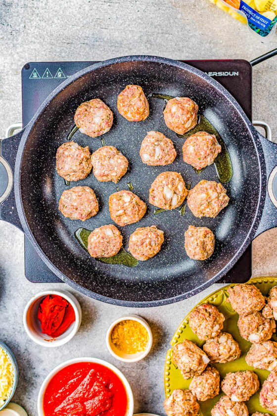 Cheesy Gnocchi And Meatballs Bake - Averie Cooks