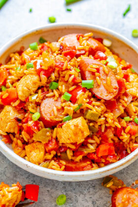 EASY Chicken And Sausage Jambalaya - Averie Cooks