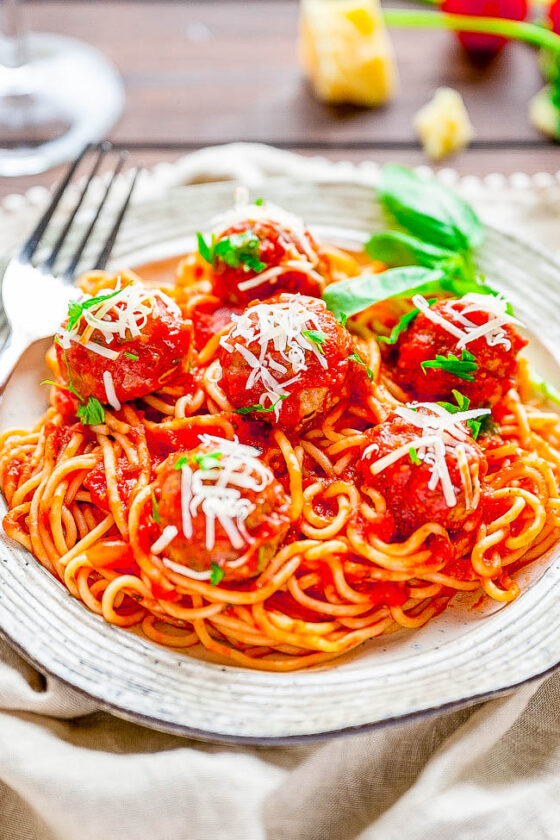 Homemade Spaghetti and Meatballs - Averie Cooks