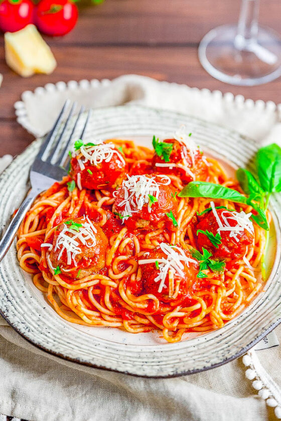 Homemade Spaghetti and Meatballs - Averie Cooks