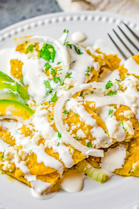 20-Minute Chilaquiles Verdes - Averie Cooks