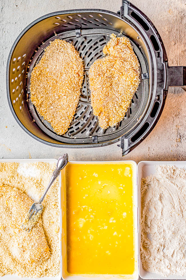 Crispy Air Fryer Breaded Chicken Breasts - Averie Cooks