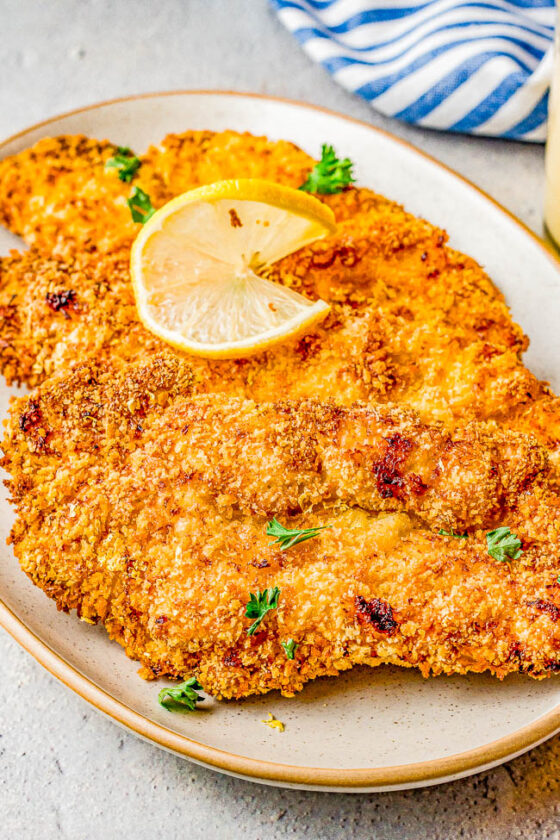 Crispy Air Fryer Breaded Chicken Breasts - Averie Cooks