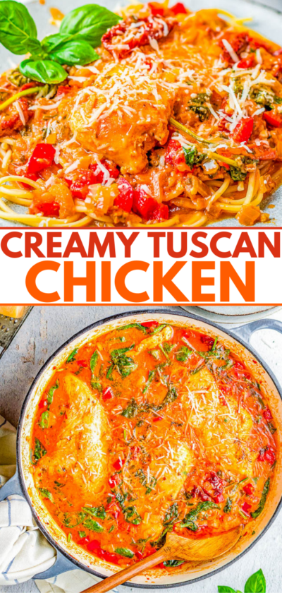 One-Skillet Creamy Tuscan Chicken - Averie Cooks