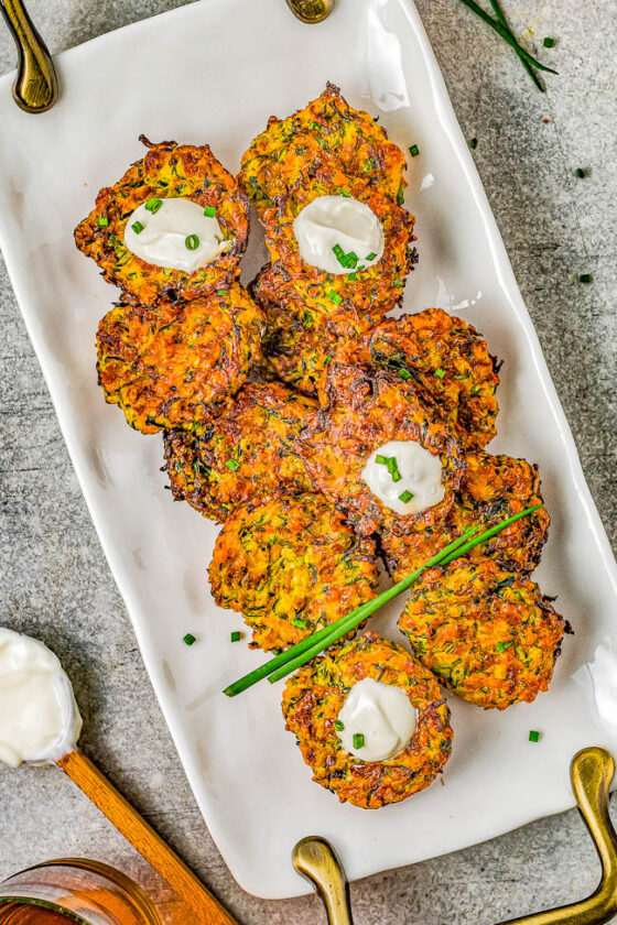 Air Fryer Zucchini Fritters - Averie Cooks