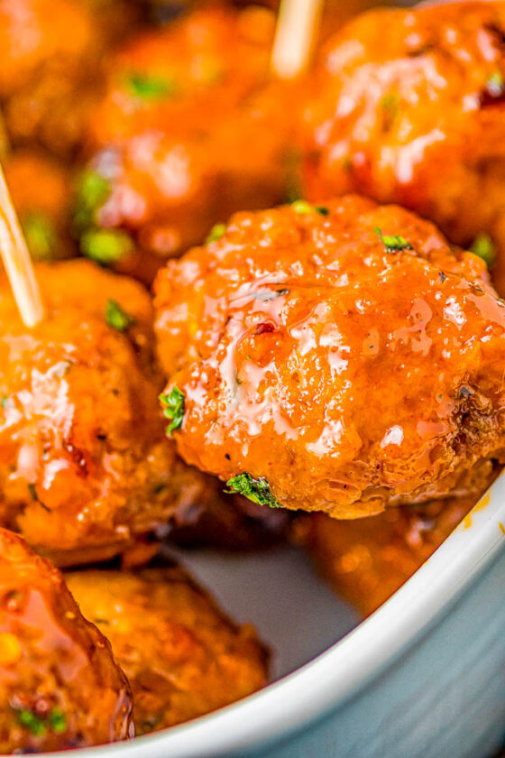 Firecracker Air Fryer Chicken Meatballs - Averie Cooks