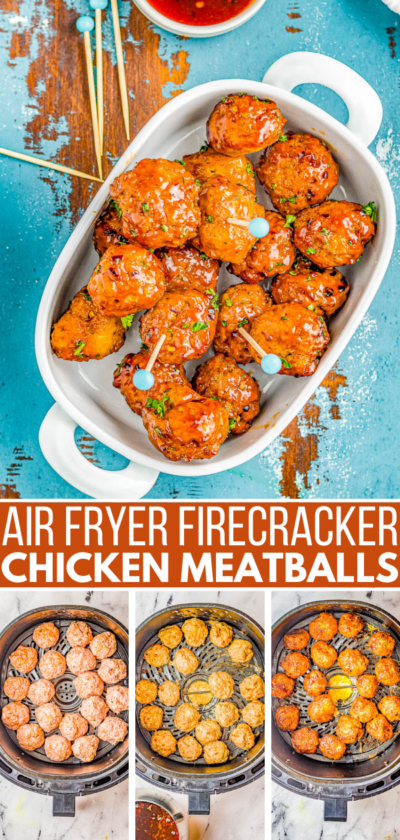 Firecracker Air Fryer Chicken Meatballs - Averie Cooks