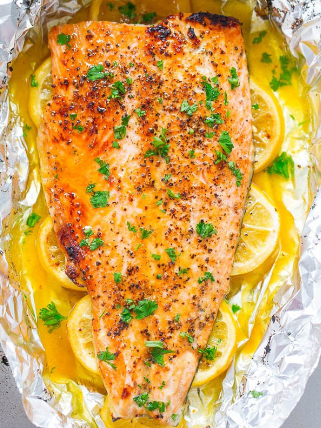 Sheet Pan Honey Lemon Salmon Averie Cooks